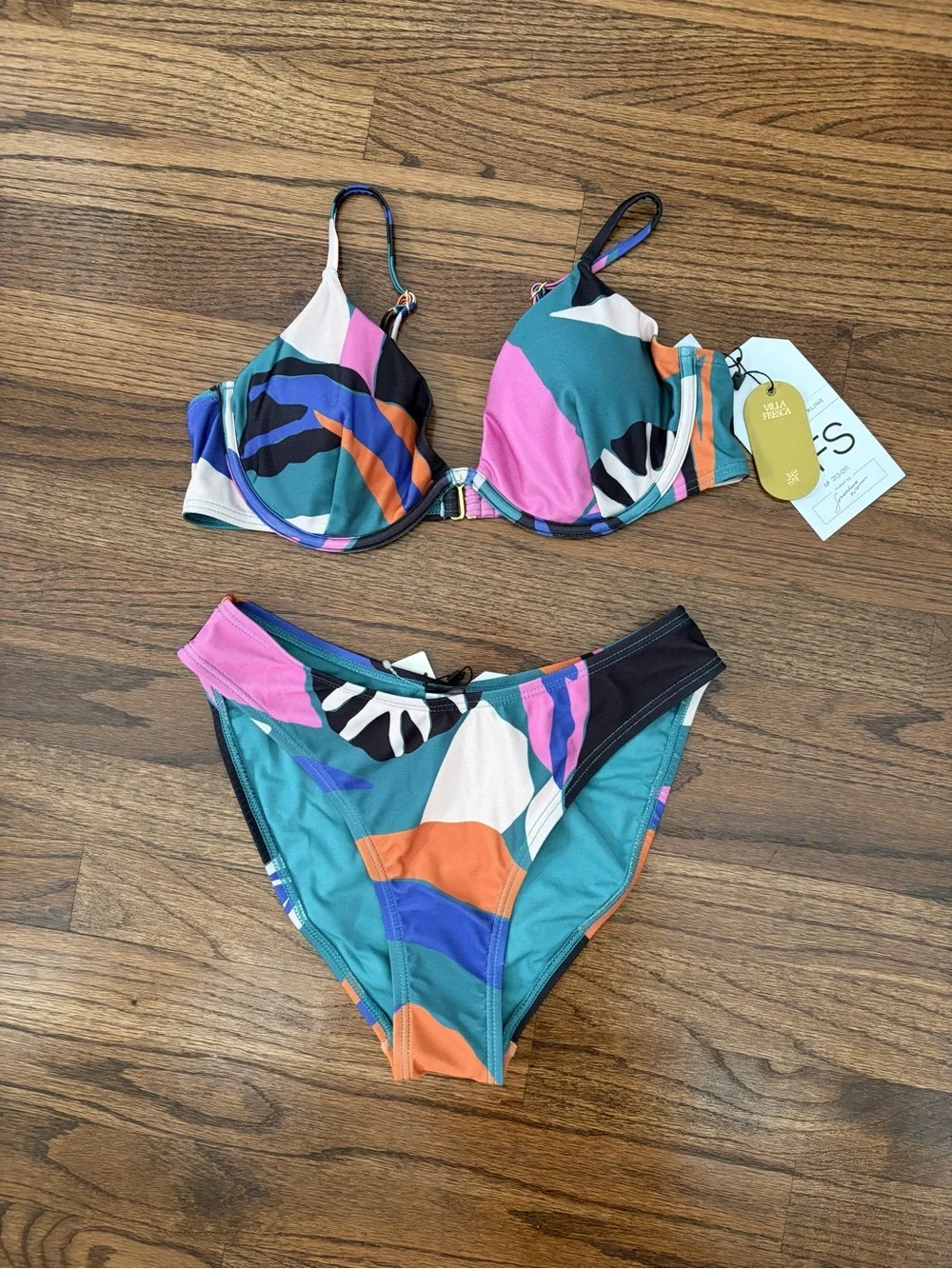 Anthropologie Villa Fresca Medium Alia Bikini Top & Small Vista Bottom Set